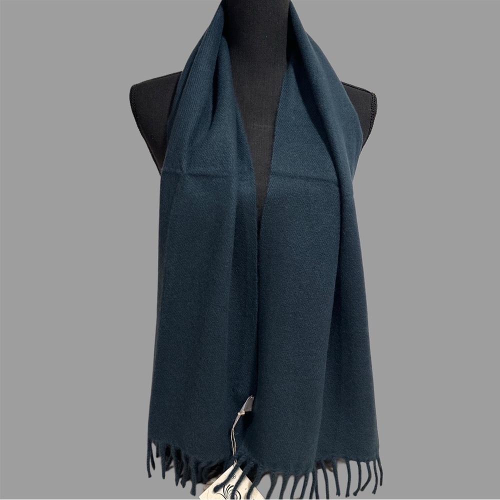NWT Chyangra Pashmina 100% Pure 4-Ply Cashmere Scarf Handmade Nepal COA- CYAN - Picture 4 of 17